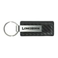 thumbnail image 1 of Dodge Longhorn Carbon Fiber Leather Key Chain (Gun Metal), 1 of 2