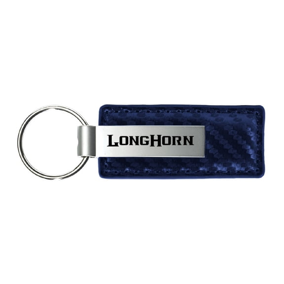 Dodge Longhorn Carbon Fiber Leather Key Chain (Navy)
