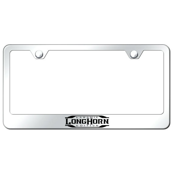 Dodge Longhorn Laramie Laser Etched Stainless Steel License Plate Frame (Chrome)