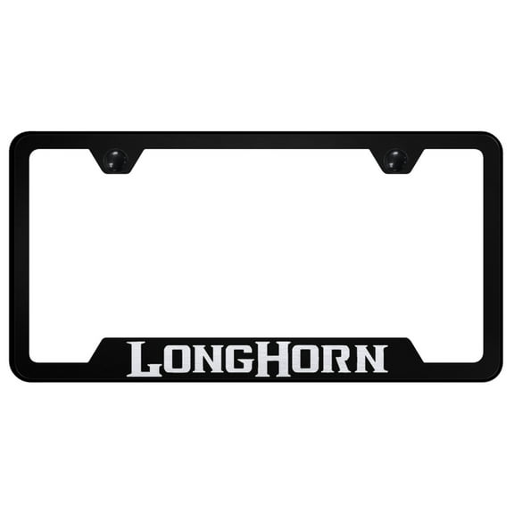 Dodge Longhorn Laser Etched Logo Cut-Out License Plate Frame (Black)