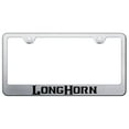 thumbnail image 1 of Dodge Longhorn Laser Etched Logo Stainless Steel License Plate Frame (Brushed Chrome), 1 of 3