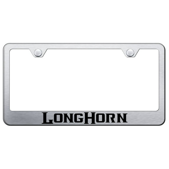 Dodge Longhorn Laser Etched Logo Stainless Steel License Plate Frame (Brushed Chrome)