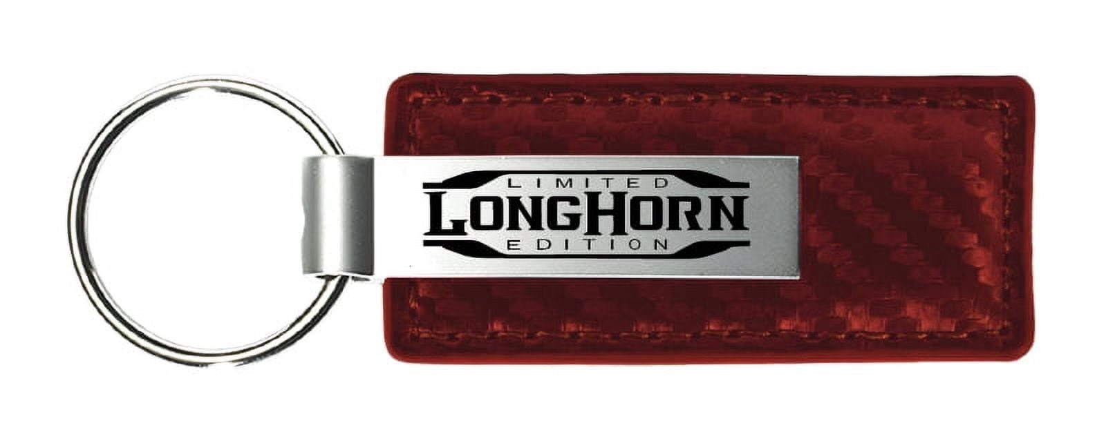 Dodge Longhorn Limited Edition Carbon Fiber Leather Key Chain (Burgundy)