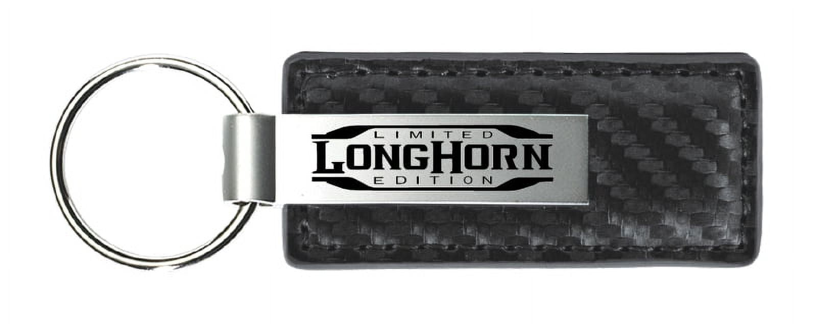 Dodge Longhorn Limited Edition Carbon Fiber Leather Key Chain (Gun Metal)