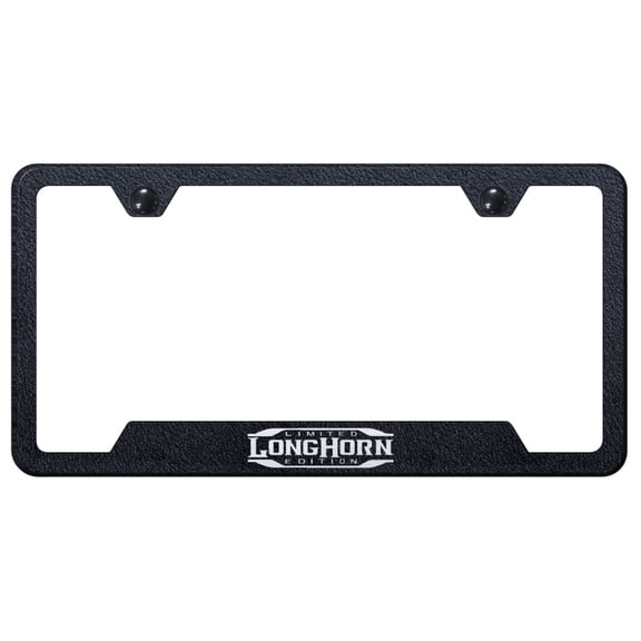 Dodge Longhorn Limited Edition Laser Etched Logo Cut-Out License Plate Frame (Rugged Black)