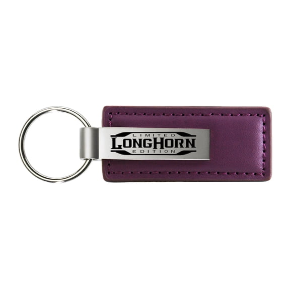 Dodge Longhorn Rectangular Leather Key Fob (Purple)