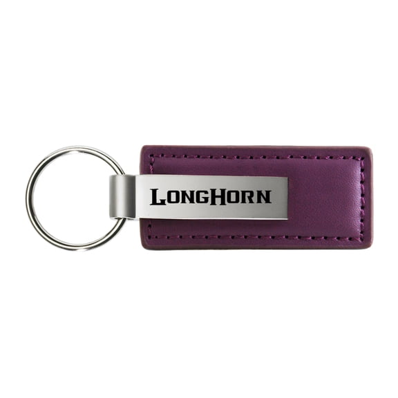 Dodge Longhorn Rectangular Leather Key chain (Purple)