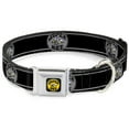 thumbnail image 1 of Dodge Pet Collar, Dog Collar Metal Seatbelt Buckle, Super Bee Logo Stripes Black Gray Yellow White, 15 to 24 Inches 1.0 Inch Wide, 1 of 9