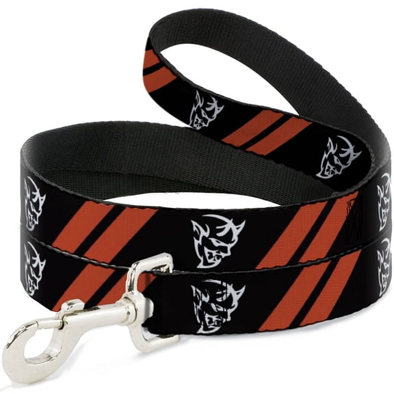 Dodge Pet Leash, Dog Leash, Dodge Stripes Demon Icon Black Red White, 4 Feet Long 1.0 Inch Wide