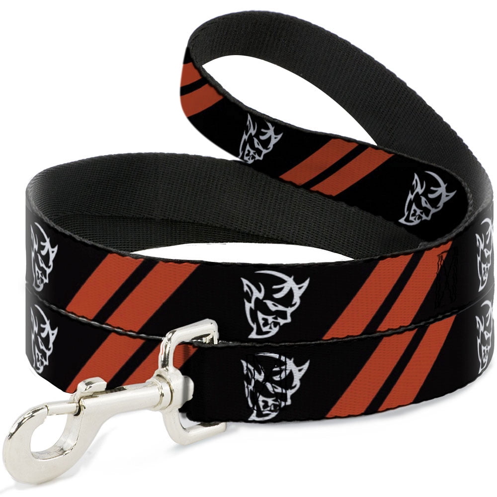 Dodge Pet Leash, Dog Leash, Dodge Stripes Demon Icon Black Red White, 6 Feet Long 1.0 Inch Wide