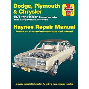 Pre-Owned Dodge, Plymouth, & Chrysler RWD Inline 6 cylinder & V8 models 1971 thru 1989 Haynes Repair Manual