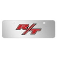 thumbnail image 1 of Dodge R/T 3D Logo Logo 12" x 4.25" European Look Chrome Half-Size Stainless Steel License Plate, 1 of 5