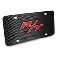 thumbnail image 1 of Dodge R/T Logo 3D Logo Black Carbon Fiber Patten Stainless Steel License Plate, 1 of 5