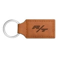 thumbnail image 1 of Dodge R/T Logo Rectangular Brown Leather Key Chain, 1 of 5