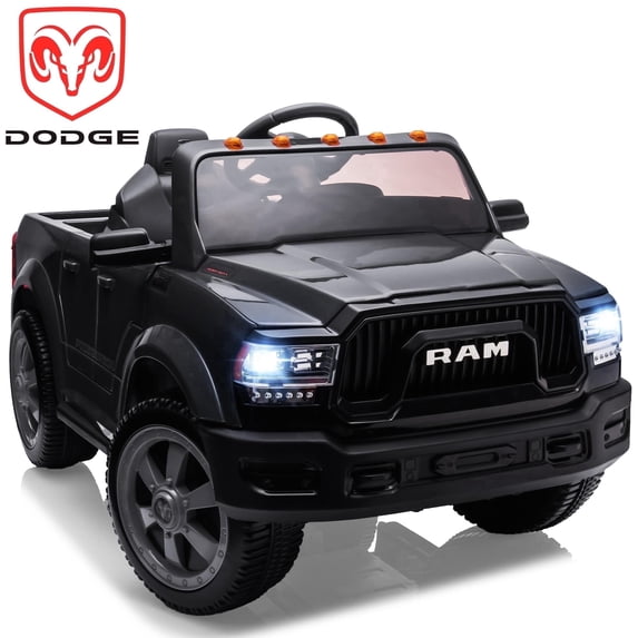 Dodge RAM 2500 Ride On Car for Kids, 12V Powered Ride on Toy with Remote Control, Rear Wheel Suspension, 5 Point Safety Harness, Bluetooth, LED Lights, Electric Vehicles for 3-5 Year