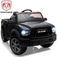 thumbnail image 1 of Dodge RAM Ride on Car, 12V Powered Ride on Toy with Remote Control, Rear Wheel Suspension, 5 Point Safety Belt, MP3 Player, Bluetooth, LED Lights, Electric Vehicles for 3-8 Years Boys Girls, Black, 1 of 12