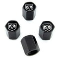 thumbnail image 1 of Dodge RAM Silver Logo Black Tire Stem Valve Caps, 1 of 3