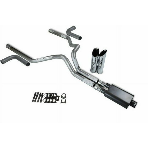 Dodge Ram 1500 04-08 3" Dual Exhaust Kits 2 Chamber Muffler Slash Tips Side Exit