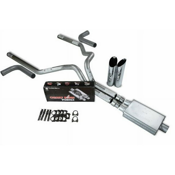 Dodge Ram 1500 04-08 3" Dual Exhaust Kits Cherry Bomb Vortex Slash Tips Side Ex