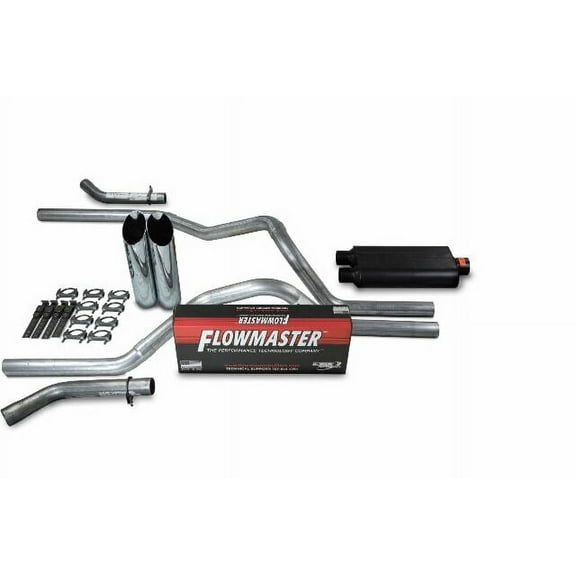 Dodge Ram 1500 09-18 2.5" Dual Exhaust Kits Flowmaster 50 Slash Tip Corner Exit