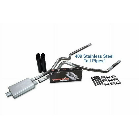 Dodge Ram 1500 09-18 2.5" Stainless Dual Exhaust Kit Cherry Bomb Vortex BLK Tip