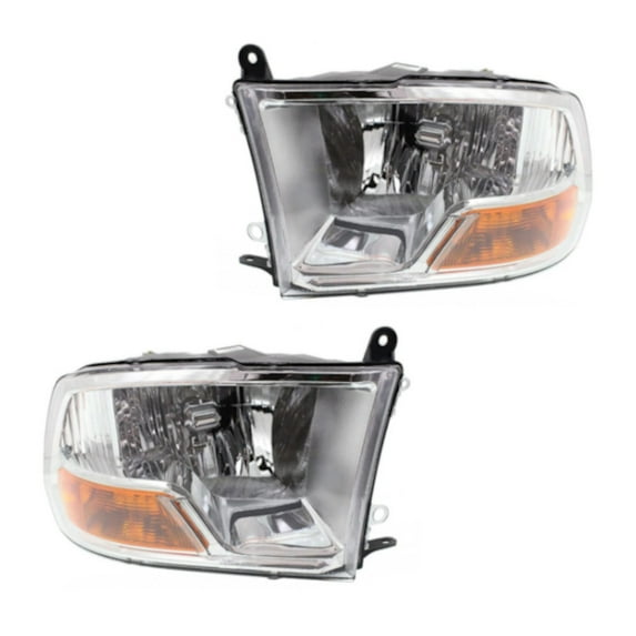 For Dodge Ram 1500 2009 2010/2500/3500 2010 Headlight Driver And Passenger Side | Pair | CAPA | Clear Lens | Chrome Housing Code LMA Laramie/Sport | CH2502217, CH2503217