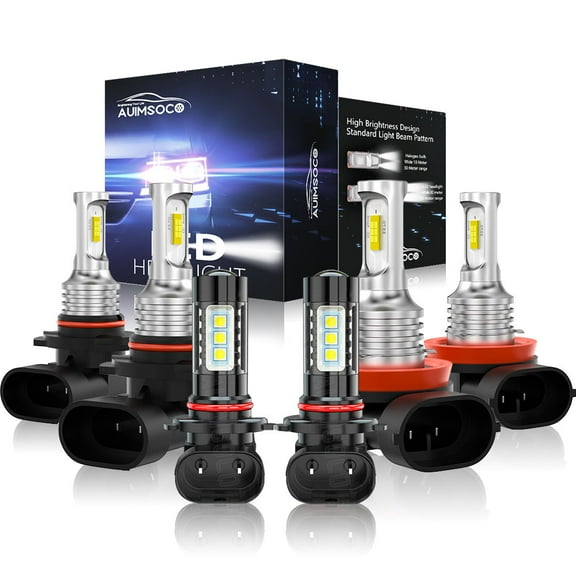 For Dodge Ram 1500 2009 2010 LED Headlight High Low Beam Combo Kit, 9005(HB3) H11 H10 40W 300% Brightness Super Bright 6000K Cool White 4000LM, Easy Installation, Plug and Play, CANbus Ready