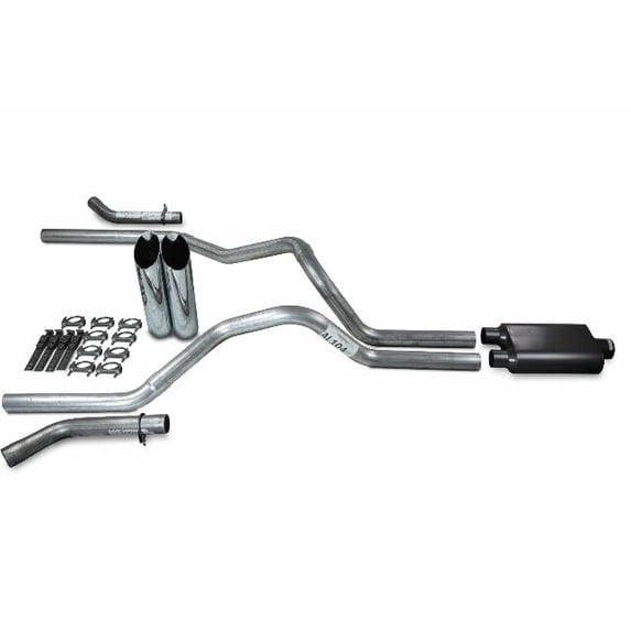 Dodge Ram 1500 94-03 2.5" Dual Exhaust Kits 2 Chamber Slash Tips Corner Exit