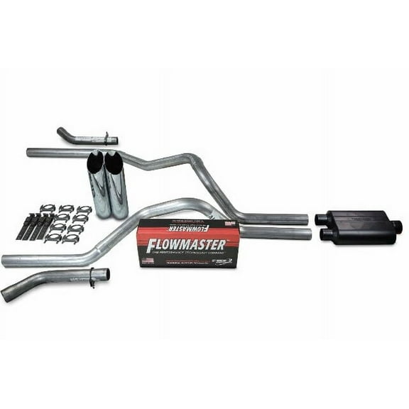 Dodge Ram 1500 94-03 2.5" Dual Exhaust Kits Flowmaster 40 Slash Tip Corner Exit