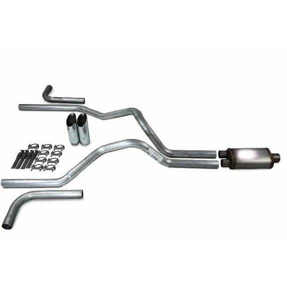 Dodge Ram 1500 94-03 2.5" Dual Exhaust Kits Stainless Muffler Slash Tips Side Ex