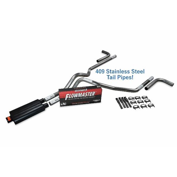 Dodge Ram 1500 94-03 2.5" Stainless Dual Exhaust Kit Flowmaster 50 Side Exit