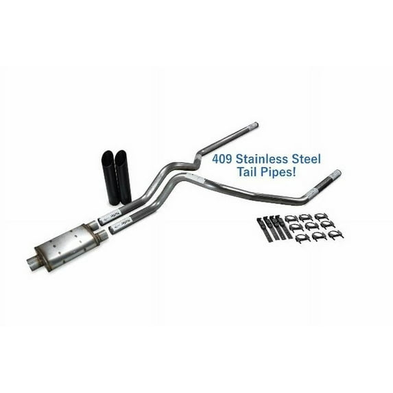Dodge Ram 1500 94-03 2.5" Stainless Dual Exhaust Kit Magnaflow XL Black Tip