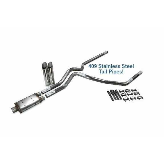 Dodge Ram 1500 94-03 2.5" Stainless Dual Exhaust Kit Magnaflow XL Slash Tip