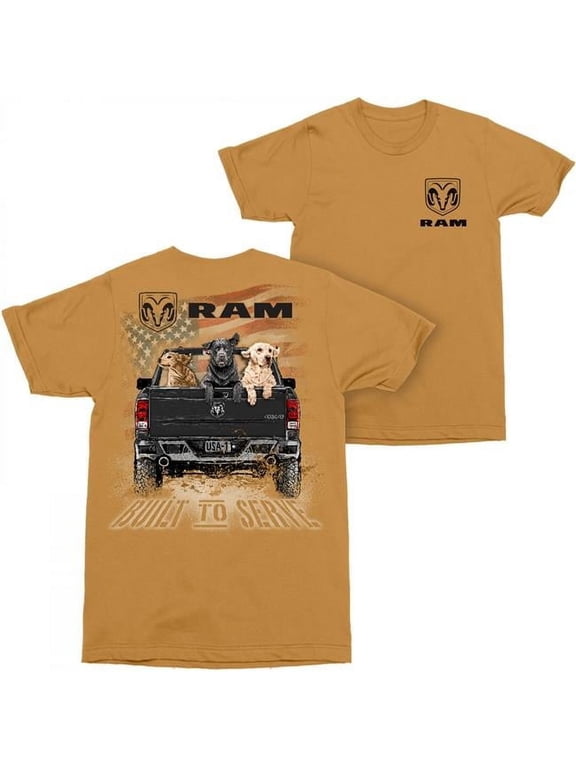 Dodge Ram Built to Serve Front and Back Print T-Shirt-XLarge
