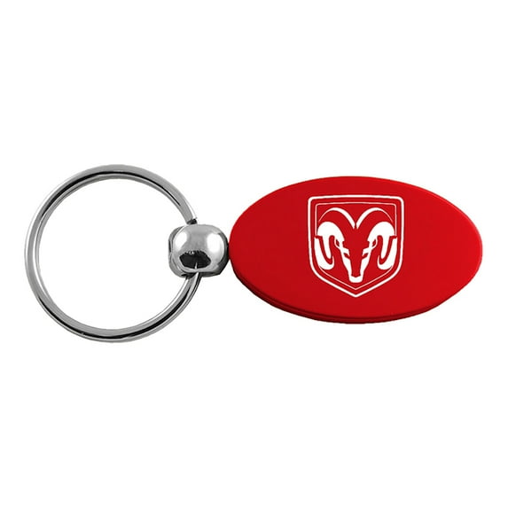 Dodge Ram Head Keychain & Keyring - Red Oval