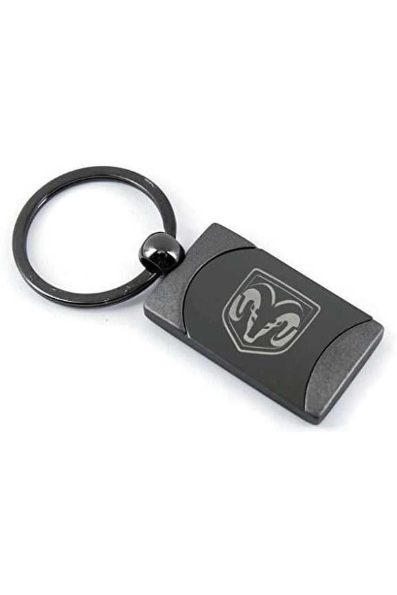 Dodge Ram Head Two Tone Rectangular Gunmetal Key Chain Key-ring Keychain