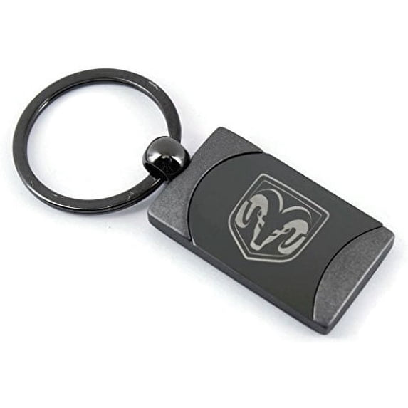 Dodge Ram Head Two Tone Rectangular Gunmetal Key Chain Key-ring Keychain