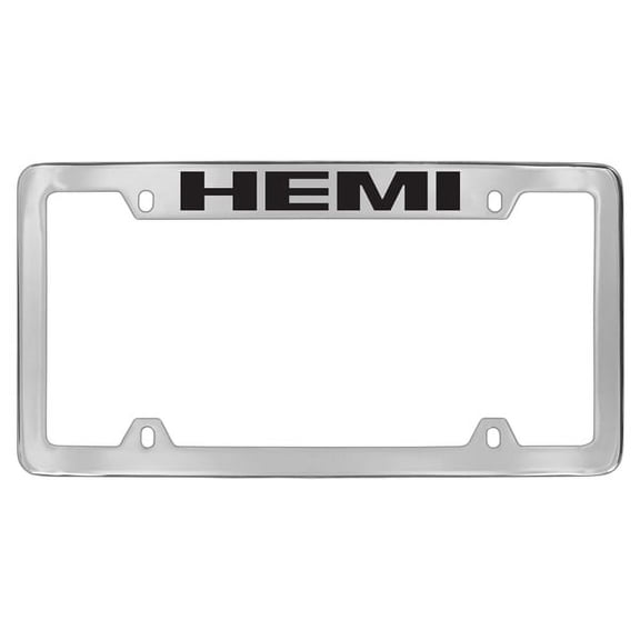 Dodge Ram Hemi Chrome Plated Metal Top Engraved License Plate Frame Holder