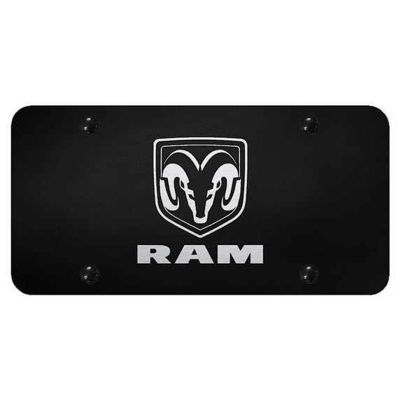 Dodge Ram Laser Etched Logo License Plate (Black)