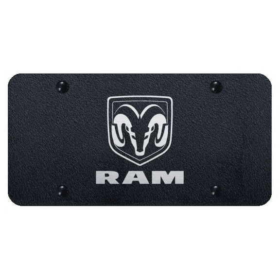 Dodge Ram Laser Etched Logo License Plate (Rugged Black)