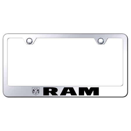 Dodge Ram Laser Etched Logo Stainless Steel License Plate Frame (Chrome)