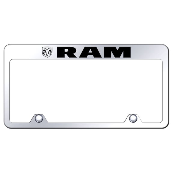 Dodge Ram Laser Etched Logo Stainless Steel Truck License Plate Frame (Chrome)