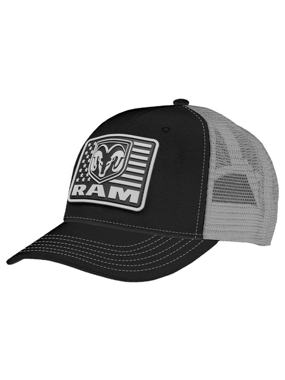 Dodge Ram Patriotic Logo Patch Adjustable Trucker Hat