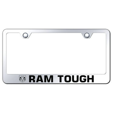 Dodge Ram Tough Laser Etched Logo Stainless Steel License Plate Frame (Chrome)