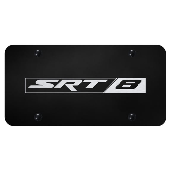 Dodge SRT-8 Laser Etched Logo License Plate (Black)