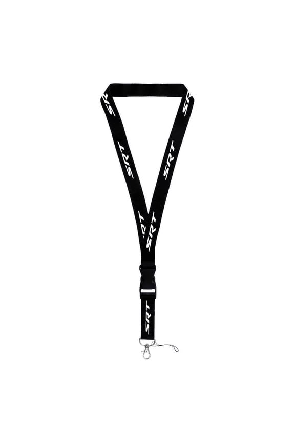 Dodge SRT Keychain Lanyard (White on Black)