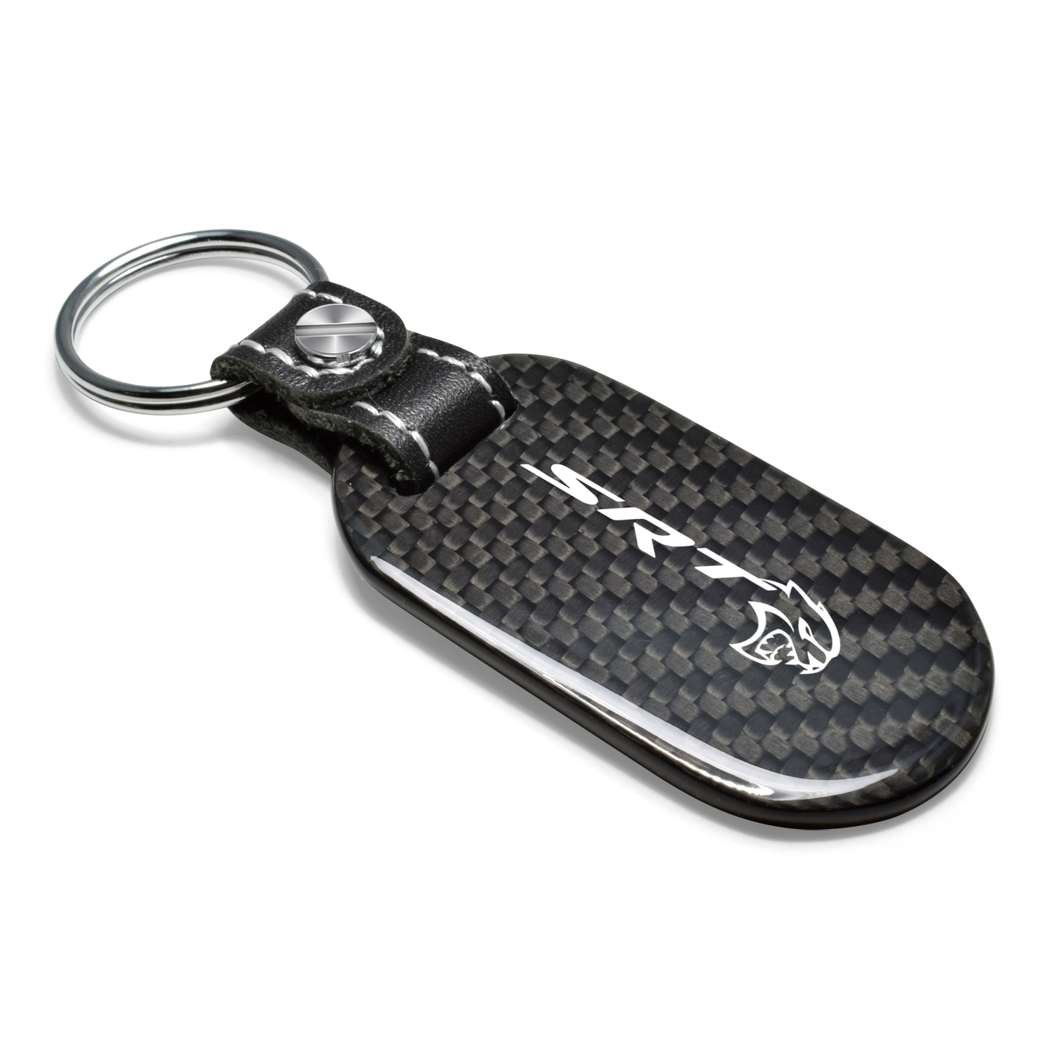 Dodge SRT Hellcat 100% Real Carbon Fiber 3 mm Thick Tag Style Key Chain Keychain