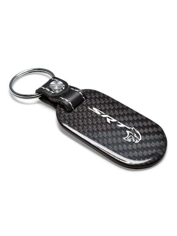 Dodge SRT Hellcat 100% Real Carbon Fiber 3 mm Thick Tag Style Key Chain Keychain