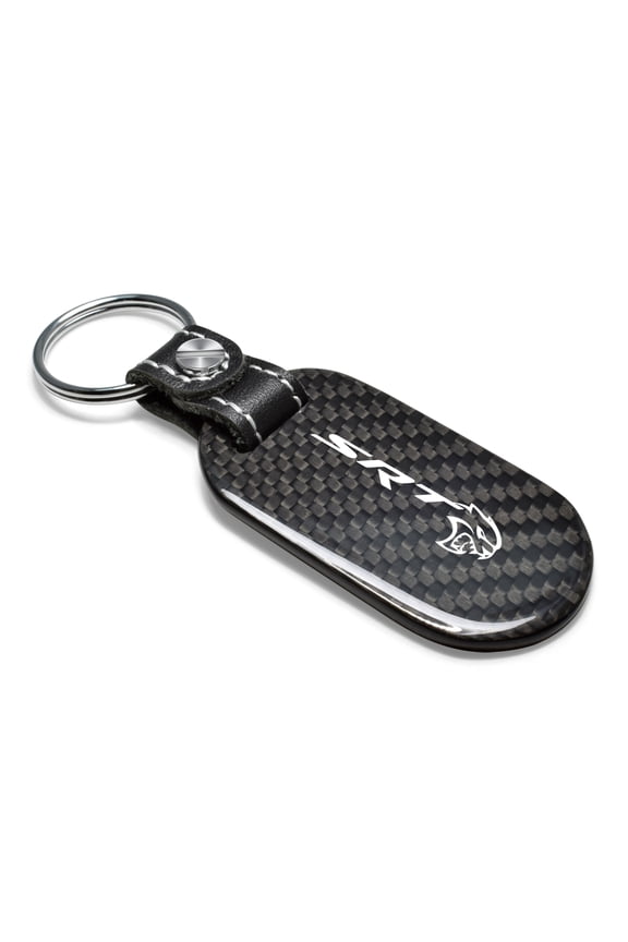 Dodge SRT Hellcat 100% Real Carbon Fiber 3 mm Thick Tag Style Key Chain Keychain