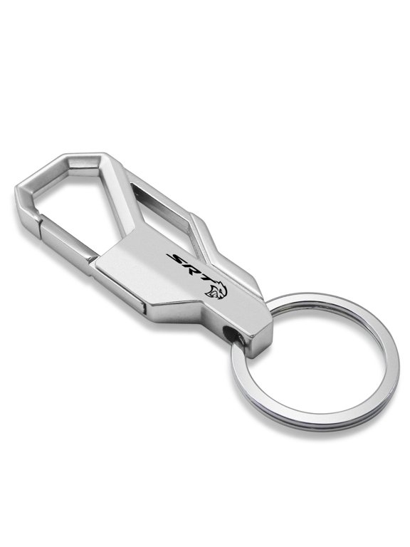 Dodge SRT Hellcat Challenger Silver Carabiner-style Snap Hook Metal Key Chain